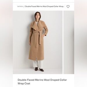 Quince Double-Faced Merino Wool Draped Collar Wrap Coat